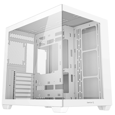 DeepCool CG530 Dual-Chamber Computer Case, Tempered Glass Panels, Advanced Cooling Support, Exceptional Cable Management, White