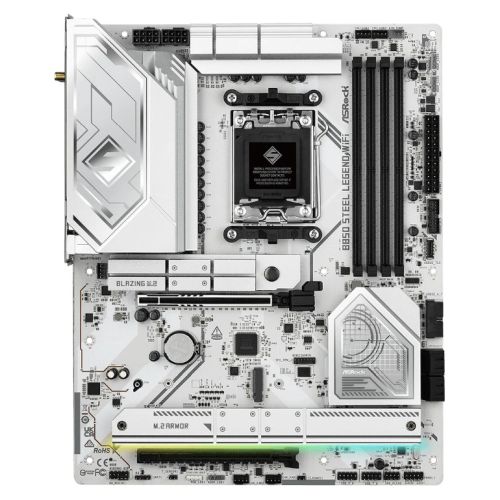 Asrock B850 STEEL LEGEND WIFI, AMD B850, AM5, ATX, 4 DDR5, HDMI, Wi-Fi 7, 2.5G LAN, RGB, 4x M.2