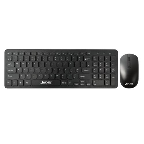 Jedel WS990 Wireless Multimedia Keyboard & Optical Mouse Desktop Kit, Black