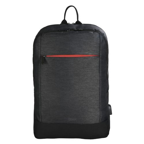 Hama Manchester Laptop Backpack, Up to 15.6″, USB Charging Port, Padded Compartment, Organiser, Front Pockets, Trolley Strap, Black