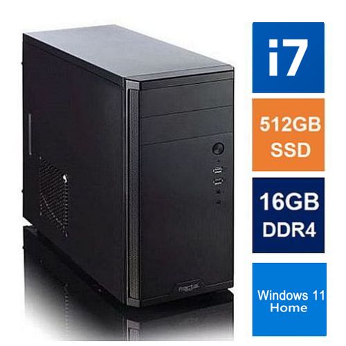 Spire MATX Tower PC, Fractal Core 1100 Case, i7-12700, 16GB 3200MHz, 512GB SSD, Corsair 550W, No Optical, KB & Mouse, Windows 11 Home