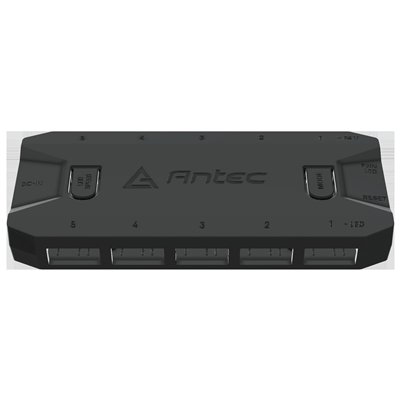 Antec ARGB & Fan Controller – 5 PWM Fan Ports, 5 ARGB LED Ports, SATA Power, Compact Design, 2-Year Warranty