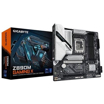 Gigabyte Z890M GAMING X Intel 1851 Socket Motherboard, Micro-ATX, 4x DDR5 Slots, 3x M.2 Sockets, 1x USB-C Port, Fitted I/O Shield, 2.5GbE LAN, 2x DisplayPorts / 1x HDMI Port