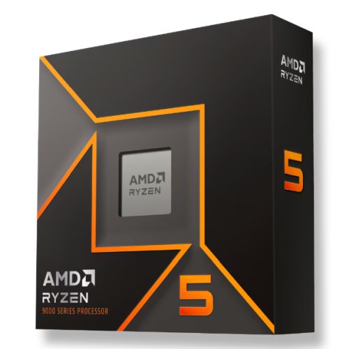 AMD Ryzen 5 9600X with Radeon Graphics, 6 Core AM5 Processor, 12 Threads, 3.9Ghz up to 5.4Ghz Turbo, 32MB Cache, 65W, No Fan