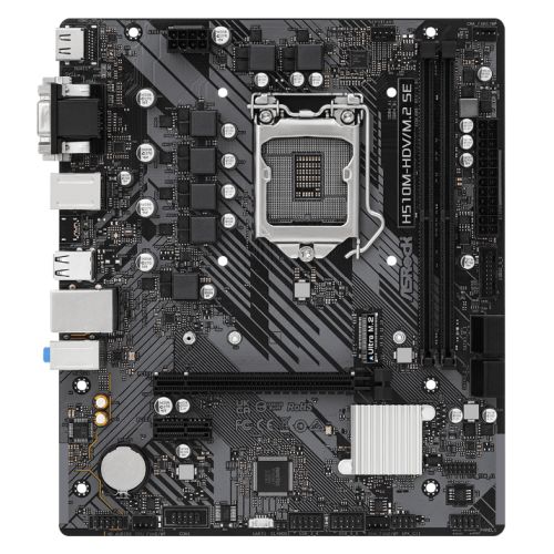 ASRock H510M-HDV/M.2 SE Intel 1200 Socket Motherboard, Micro-ATX, 2x DDR4 Slots, 1x M.2 Socket, GbE LAN, 1x D-Sub / 1x DVI-D / 1x HDMI Port