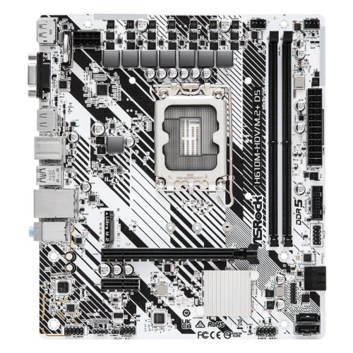 ASRock H610M-HDV/M.2+ D5 Intel 1700 Socket Motherboard, Micro-ATX, 2x DDR5 Slots, 1x M.2 Socket, 1x USB-C Port, GbE LAN, 1x D-Sub / 1x DisplayPort / 1x HDMI Port