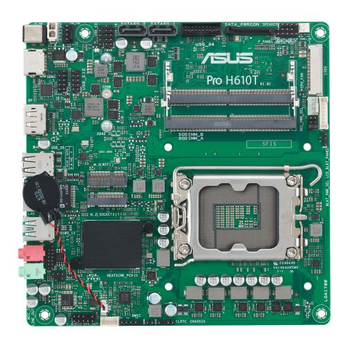 Asus PRO H610T-CSM – Corporate Stable Model, Intel H610, 1700, Thin Mini ITX, 2 DDR5 SO-DIMM, HDMI, DP, LVDS, 19v DC in, 1x M.2