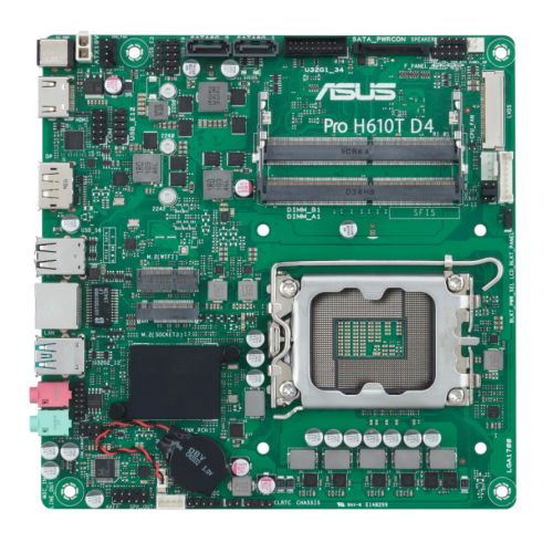 Asus PRO H610T D4-CSM – Corporate Stable Model, Intel H610, 1700, Thin Mini ITX, 2 DDR4 SO-DIMM, HDMI, DP, LVDS, 19v DC in, 1x M.2