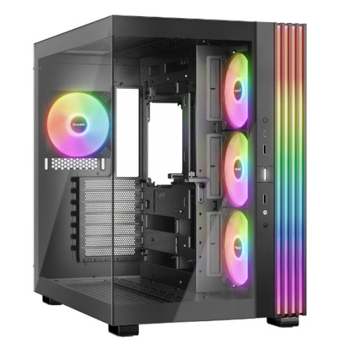 be-quiet! Light Base 600 LX, Black, Midi-Tower ATX Case, Massive ARGB LED Strip, Full Windowed Design, 4x Light Wings LX 120mm PWM fans included