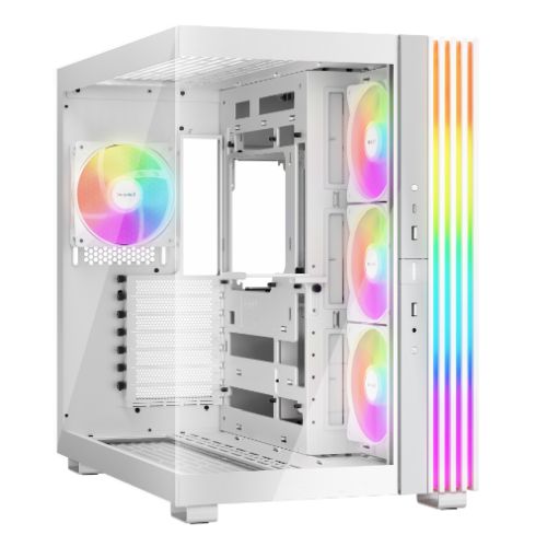 be-quiet! Light Base 600 LX, White, Midi-Tower ATX Case, Massive ARGB LED Strip, Full Windowed Design, 4x Light Wings LX 120mm PWM fans included