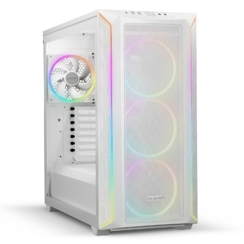 be quiet! Shadow Base 800 FX ARGB White Mid Tower Chassis, Addressable RGB LEDs, 4x 140mm Fans, mITX/mATX/ATX/EATX