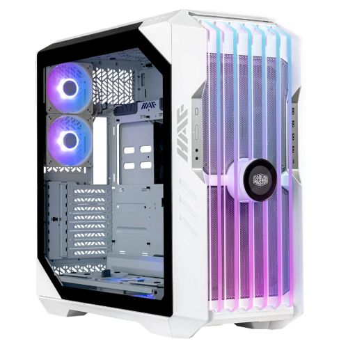 Cooler Master HAF 700 EVO Gaming Case w/ Glass Side, E-ATX, Multi Chamber, 5x ARGB Fans, ARGB Fan Hub, Front LCD Display, USB-C, White