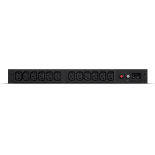 CyberPower PDU20BHVIEC12R Basic Power Distribution Unit, 1U Vertical/Horizontal Rackmount, 1x IEC C20 Input, 12 Outlets, Overload Protection