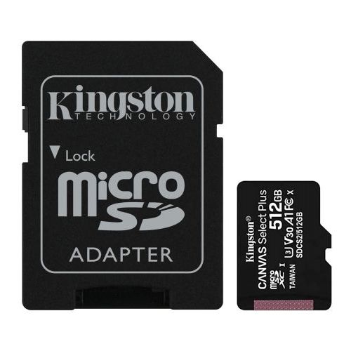 Kingston Canvas Select Plus SDCS2/512GB 512GB Micro SD UHS-I Flash Card