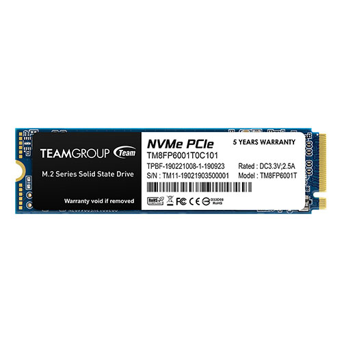 Team MP33 (TM8FP6001T0C101) 1TB NVMe SSD, M.2 Interface, PCIe Gen3, 2280, Read 1700MB/s, Write 1400MB/s, 3 Year Warranty