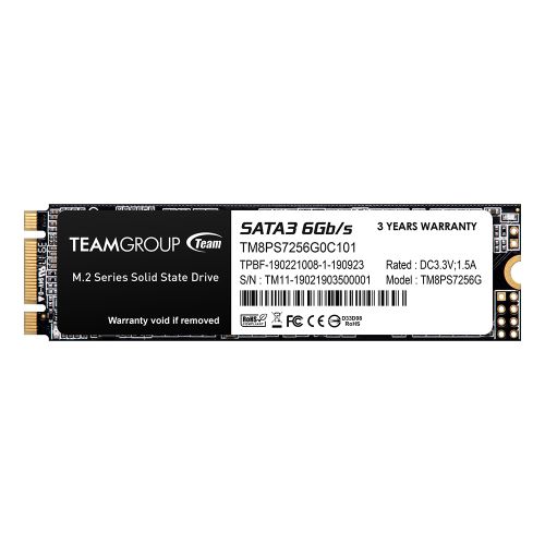 Team MS30 256GB M.2 Sata (TM8PS7256G0C101) 256GB, M.2 Sata Interface, PCIe Gen3, Read 550MB/s, Write 470MB/s, 3 Year Warranty