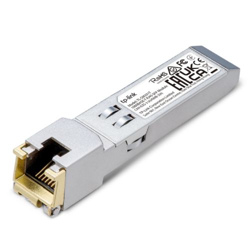 TP-LINK (SM331T) 1000BASE-T RJ45 SFP Module, Support TX Disable, 	100m Reach Over Cat5e or Above, Hot-Pluggable