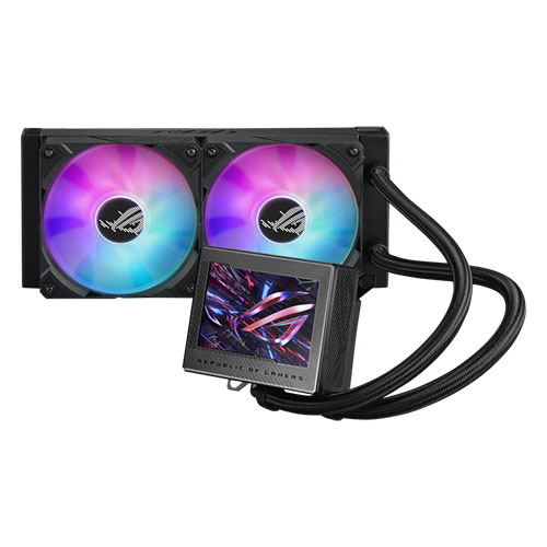 Asus ROG Ryujin III 240 ARGB 240mm Liquid CPU Cooler, 2x ROG ARGB Fans, Customisable 3.5″ LCD Display, New Control Software, Black