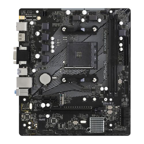 ASRock A520M-HVS Super Alloy AMD AM4 Socket Motherboard, Micro-ATX, 2x DDR4 Slots, 1x M.2 Socket, GbE LAN, 1x D-Sub / 1x HDMI Port