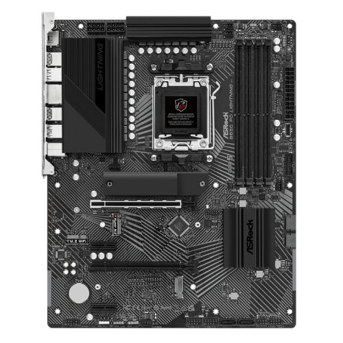 ASRock B650 PG Lightning AMD AM5 Socket Motherboard, ATX, 4x DDR5 Slots, 4x M.2 Sockets, 2x USB-C Port, Fitted I/O Shield, 2.5GbE LAN, 1x HDMI Port