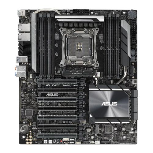 Asus WS C422 SAGE/10G, Workstation, Intel C422, 2066, CEB, SLI/XFire, Dual 10G LAN, VRM Heatsink, M.2