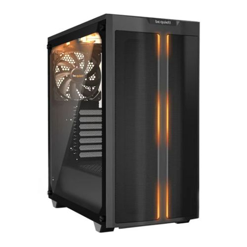 be quiet! Pure Base 500DX Case, Black, Mid Tower, 1 x USB 3.2 Gen 1 Type-A / 1 x USB 3.2 Gen 2 Type-C, Tempered Glass Side Window Panels, 3 x Pure Wings 2 140mm Black PWM Fans Included, ARGB LED Lighting Front Mesh Panel