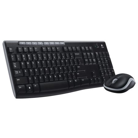 Logitech MK270 Wireless Keyboard and Mouse Combo for Windows, 2.4 GHz Wireless, Compact Mouse, 8 Multimedia and Shortcut Keys for PC and Laptop, QWERTY UK English Layout, Black