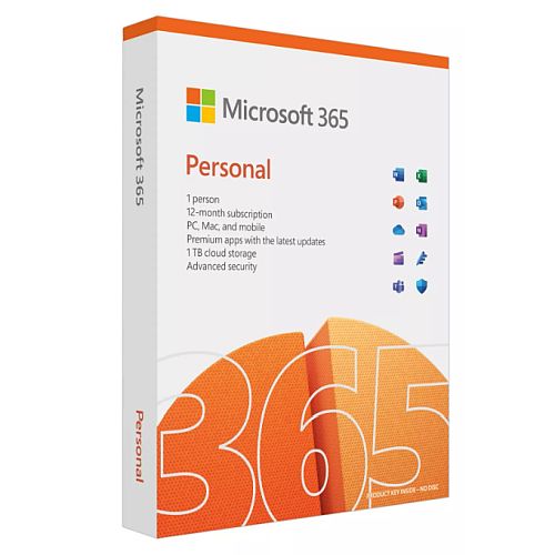 Microsoft Office 365 Personal, 1 User, Up to 5 Devices, 1 Year Subscription, 32 & 64 bit, Medialess