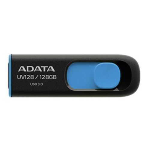 Adata UV128 128GB USB 3.2 Gen 1 Flash Drive, Capless Design, Black/Blue