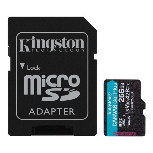 Kingston Canvas Go! Plus SDCG3/256GB 256GB Micro SD Card, UHS-1 (U3)