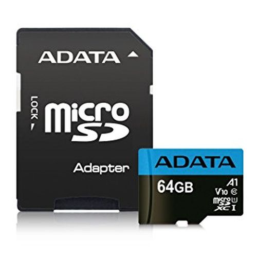 ADATA 64GB Premier Micro SDXC Card with SD Adapter, UHS-I Class 10, A1 App Performance, 85MB/s