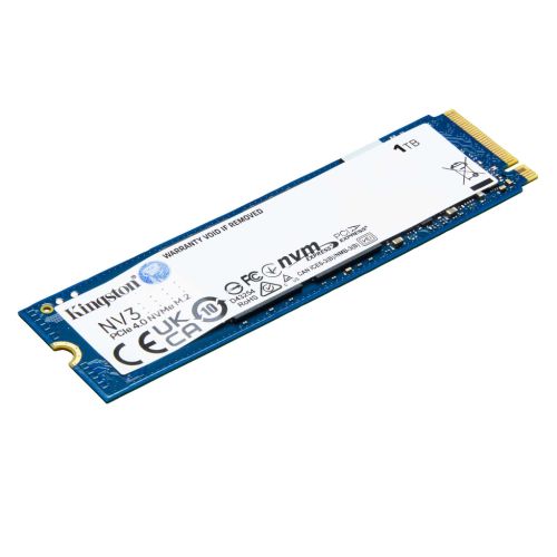 Kingston NV3 (SNV3S/1000G) 1TB NVMe SSD, M.2 Interface, PCIe Gen4, 2280, Read 6000 MB/s, Write 4000 MB/s, 3 Year Warranty