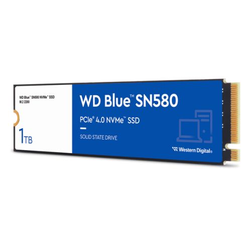 WD Blue SN580 (WDS100T3B0E) 1TB NVMe M.2 Interface, PCIe Gen4, 2280, Read 4150MB/s, Write 4150MB/s, 5 Year Warranty