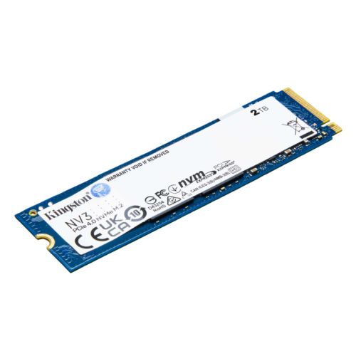 Kingston NV3 (SNV3S/2000G) 2TB NVMe SSD, M.2 Interface, PCIe Gen4, 2280, Read 6000 MB/s, Write 5000 MB/s, 3 Year Warranty