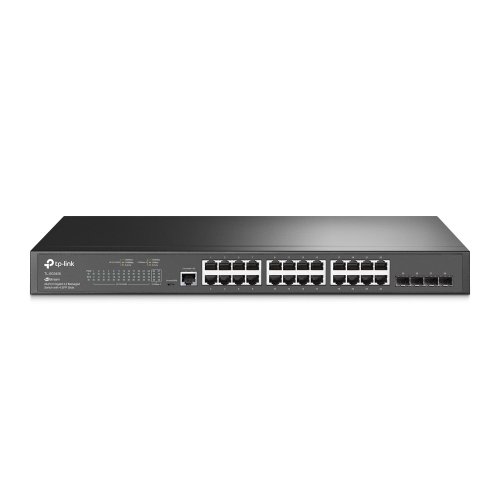 TP-LINK (SG3428) JetStream 24-Port Gigabit L2 Managed Switch with 4 SFP Slots, Console Port, Fanless, Rackmountable