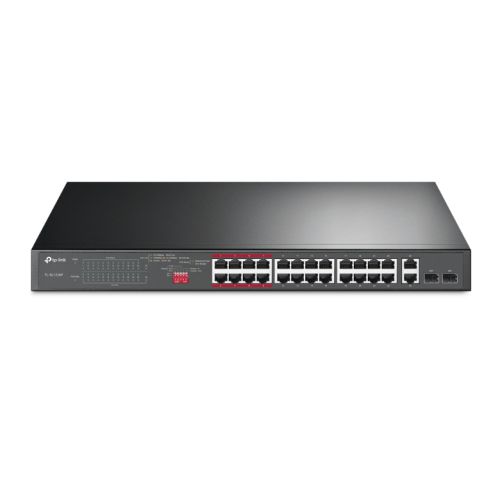 TP-Link TL-SL1226P 24-Port Metal 10/100Mbps + 2-Port Gigabit Unmanaged PoE+ Switch (250W)