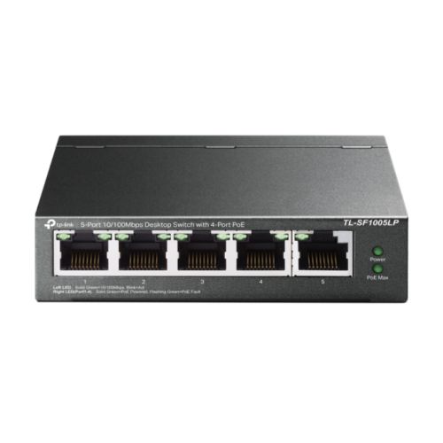 TP-Link TL-SF1005LP 5-Port 10/100Mbps Metal Desktop PoE Switch with 4-Port PoE (41W)