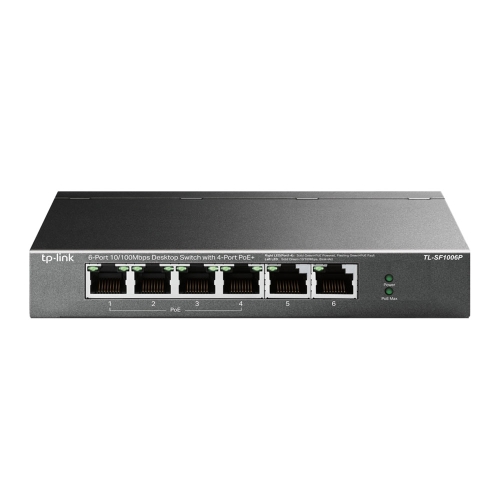 TP-Link TL-SF1006P 6-Port 10/100Mbps Metal Desktop PoE Switch with 4-Port PoE+ (67W)