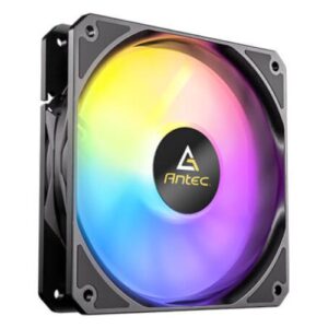 Antec P12R ARGB Reverse PWM 120mm Fan - 4-Pin, Black, High-Airflow Cooling, 9-Blade Design with Anti-Vibration Pads