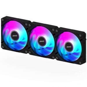 Gigabyte AORUS EZ Chain Fan 120 Ice 120mm ARGB Fans with Easy Daisy-Chain Setup 3-Pack Black