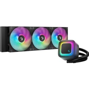 DeepCool LE360 V2 360mm Liquid CPU Cooler, Triple 120mm ARGB Fans, Anti-Leak Tech, Quiet High-Performance Pump, Compatible with Intel & AMD Sockets