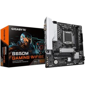 Gigabyte B650M GAMING WIFI6E (rev. 1.2) AMD AM5 Socket Motherboard, 2 x DDR5 DIMM Slots, 1 x M.2 Sockets, 2.5GbE LAN, 2.5GbE LAN , 1 x D-Sub Post / 1x HDMI Port