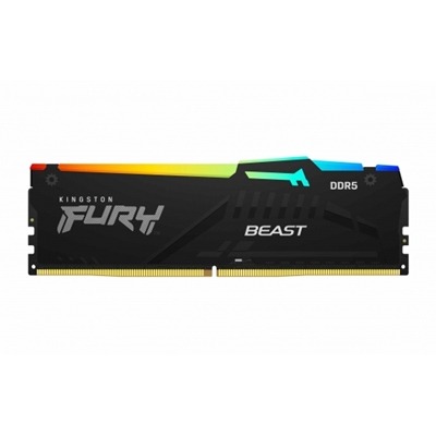 Kingston FURY Beast KF560C36BBEA-8 8GB (1x 8GB) DIMM System Memory, 6000MHz, DDR5, CL36, Black, RGB, Intel XMP, AMD EXPO Kingston FURY Beast KF560C36BBEA-8 8GB (1x 8GB) DIMM System Memory, 6000MHz, DDR5, CL36, Black, RGB, Intel XMP, AMD EXPO