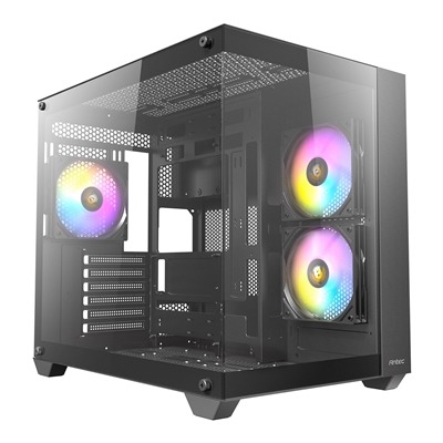 Antec CX800 Mid Tower Gaming Case, 1 x USB 3.0 / 2 x USB 2.0, Tempered Glass Front and Side Window Panel, Dual-Chamber design, 3 x Pre-Installed ARGB LED Fans , ATX, Micro ATX, Mini-ITX Compatible Antec CX800 Mid Tower Gaming Case, 1 x USB 3.0 / 2 x USB 2.0, Tempered Glass Front and Side Window Panel, Dual-Chamber design, 3 x Pre-Installed ARGB LED Fans , ATX, Micro ATX, Mini-ITX Compatible