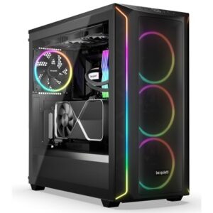 be quiet! BGW63 Shadow Base 800 FX Mid Tower Gaming Case, 1 x USB Type-C / 1 x USB 3.2, Tinted and Tempered Glass Side Window Panel, Air-permeable Front and Top Cover, 4 x Pre-Installed ARGB LED Fans, E-ATX / ATX / M-ATX / Mini-ITX Compatible