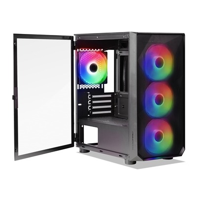 Tecware Forge M Omni Micro-ATX Case – Key-Lockable Tempered Glass, High-Airflow Mesh Front, 4 x 120mm Fans Pre-Installed, mATX/ITX Support, Black Tecware Forge M Omni Micro-ATX Case - Key-Lockable Tempered Glass, High-Airflow Mesh Front, 4 x 120mm Fans Pre-Installed, mATX/ITX Support, Black