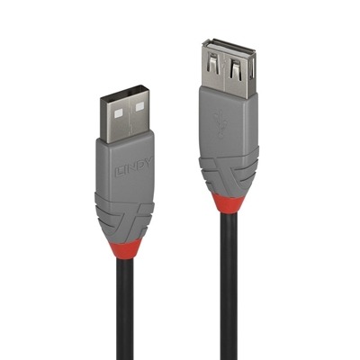 Lindy 36701 0.5m USB-A (M) 2.0 To USB-A (F) 2.0 Anthra Line 480Mbps Extension Cable – Black Lindy 36701 0.5m USB-A (M) 2.0 To USB-A (F) 2.0 Anthra Line 480Mbps Extension Cable - Black