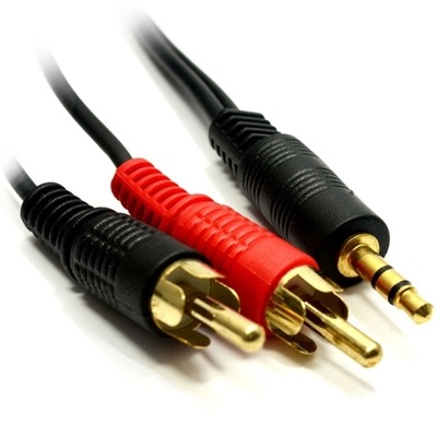 3.5mm (M) Stereo Jack to 2 x RCA Plug (M + M) 2m Black OEM Cable 3.5mm (M) Stereo Jack to 2 x RCA Plug (M + M) 2m Black OEM Cable