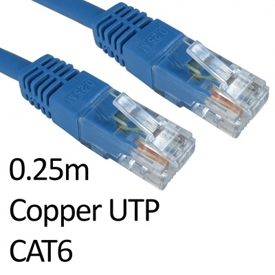 RJ45 (M) to RJ45 (M) CAT6 0.25m Blue OEM Moulded Boot Copper UTP Network Cable RJ45 (M) to RJ45 (M) CAT6 0.25m Blue OEM Moulded Boot Copper UTP Network Cable