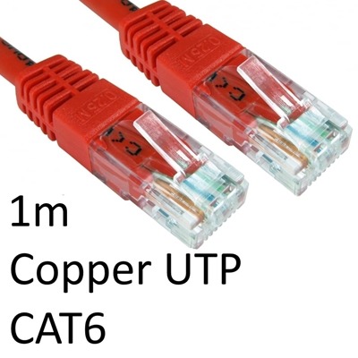 RJ45 (M) to RJ45 (M) CAT6 1m Red OEM Moulded Boot Copper UTP Network Cable RJ45 (M) to RJ45 (M) CAT6 1m Red OEM Moulded Boot Copper UTP Network Cable